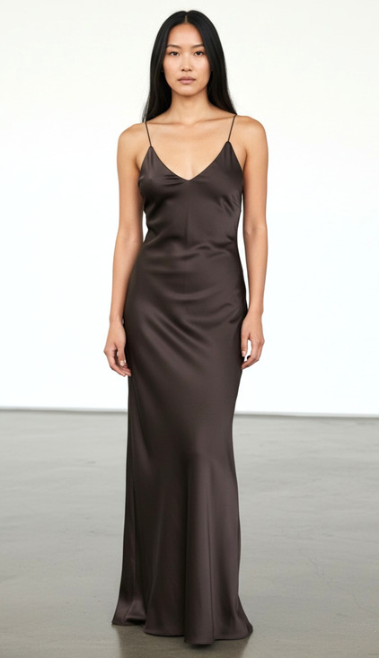 Commense Dresses & Skirts - NWT Commense Black Satin Backless Maxi Dress Size XS Minimalist Slip EveningGown